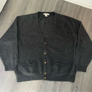 Vintage Banana Republic Safari Lambs Wool Cardigan Dark Grey Men’s Size XL